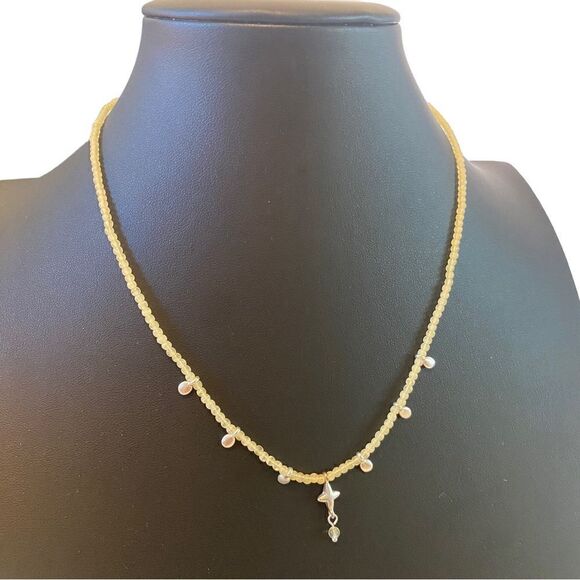 Citrine Charm Beaded Collar Necklace. - Picture 2 of 6